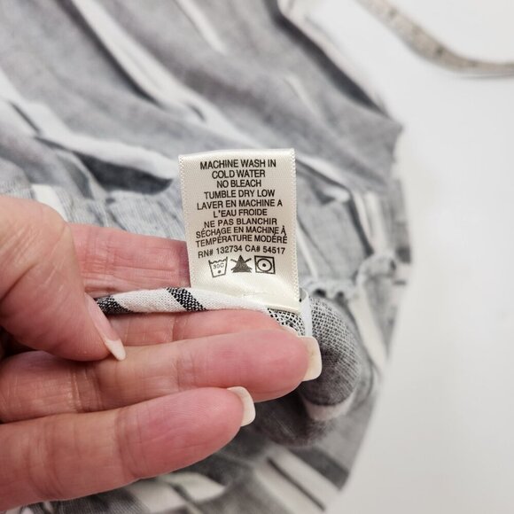 Cloth & Stone Striped Jumpsuit Wide Frayed Legs Open Back Linen Blend XS - Picture 11 of 16